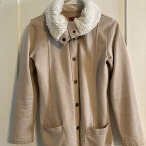 Merona Women's Cream Teddy Jacket with Faux Fur Collar